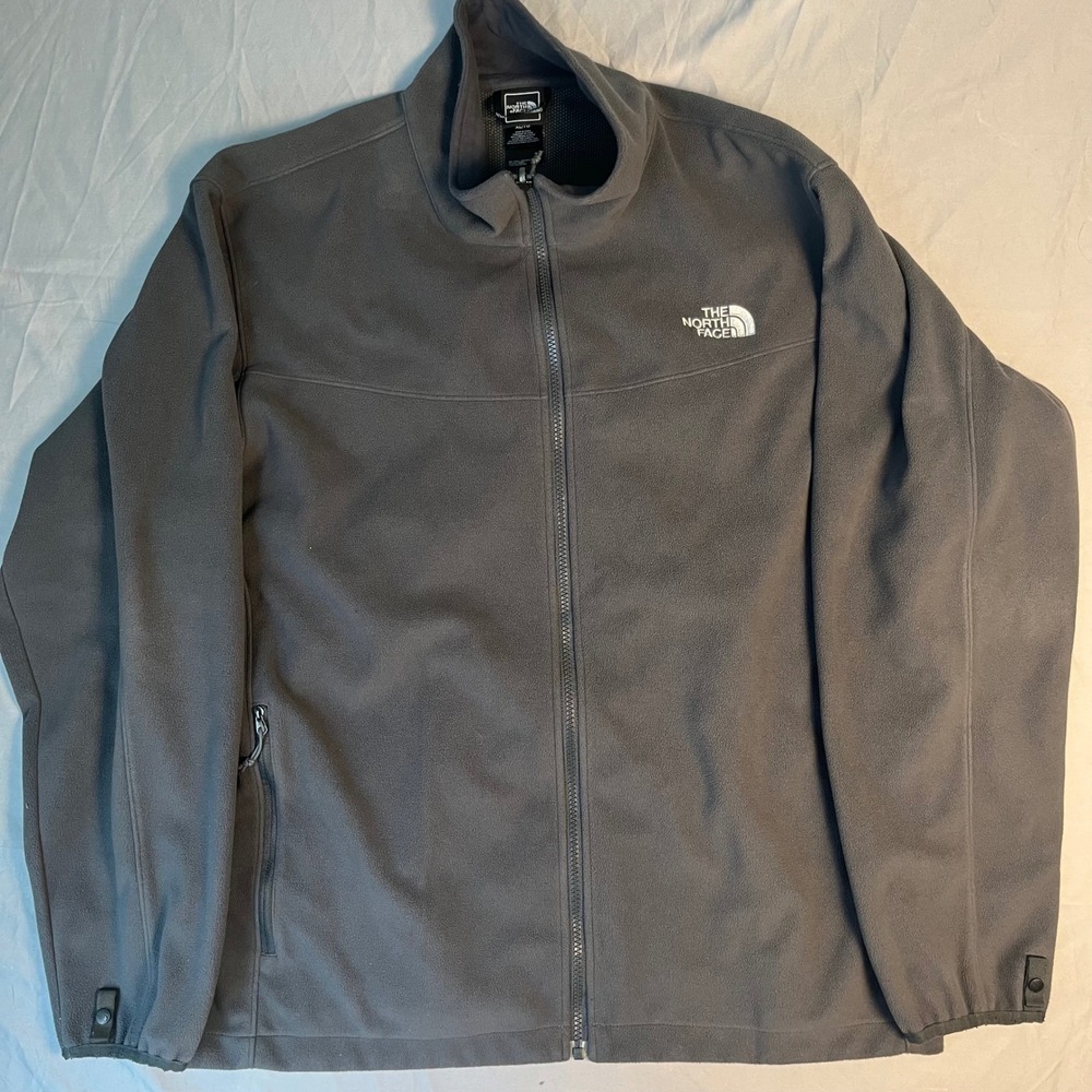 The North Face Mens XL Full Zip Fleece Jacket Charcoal Gray A6GZ FA13 Mock Neck